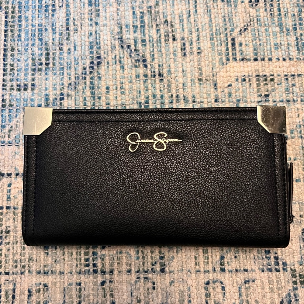 Jessica Simpson black leather wallet